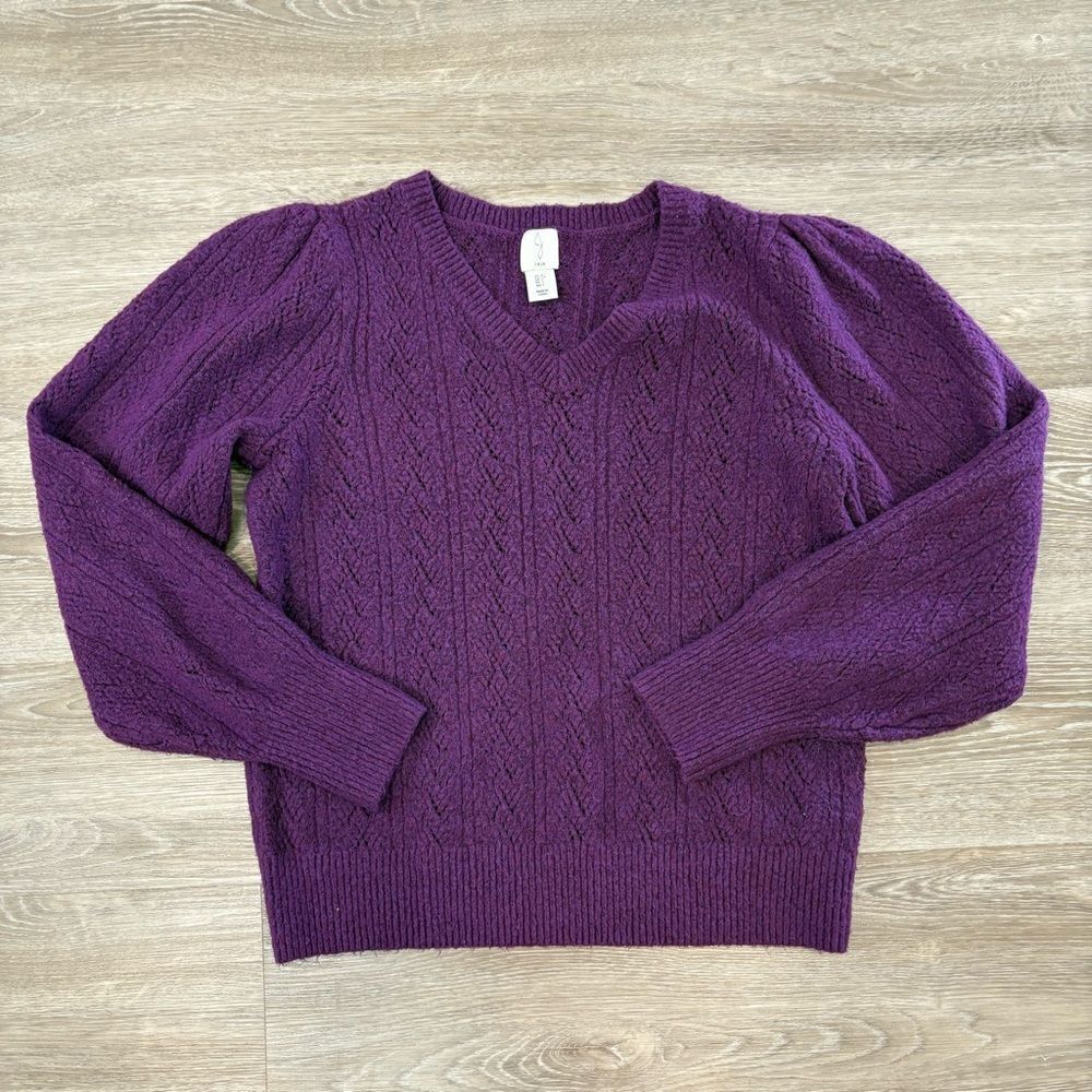 Joie Purple Knit Sweater L